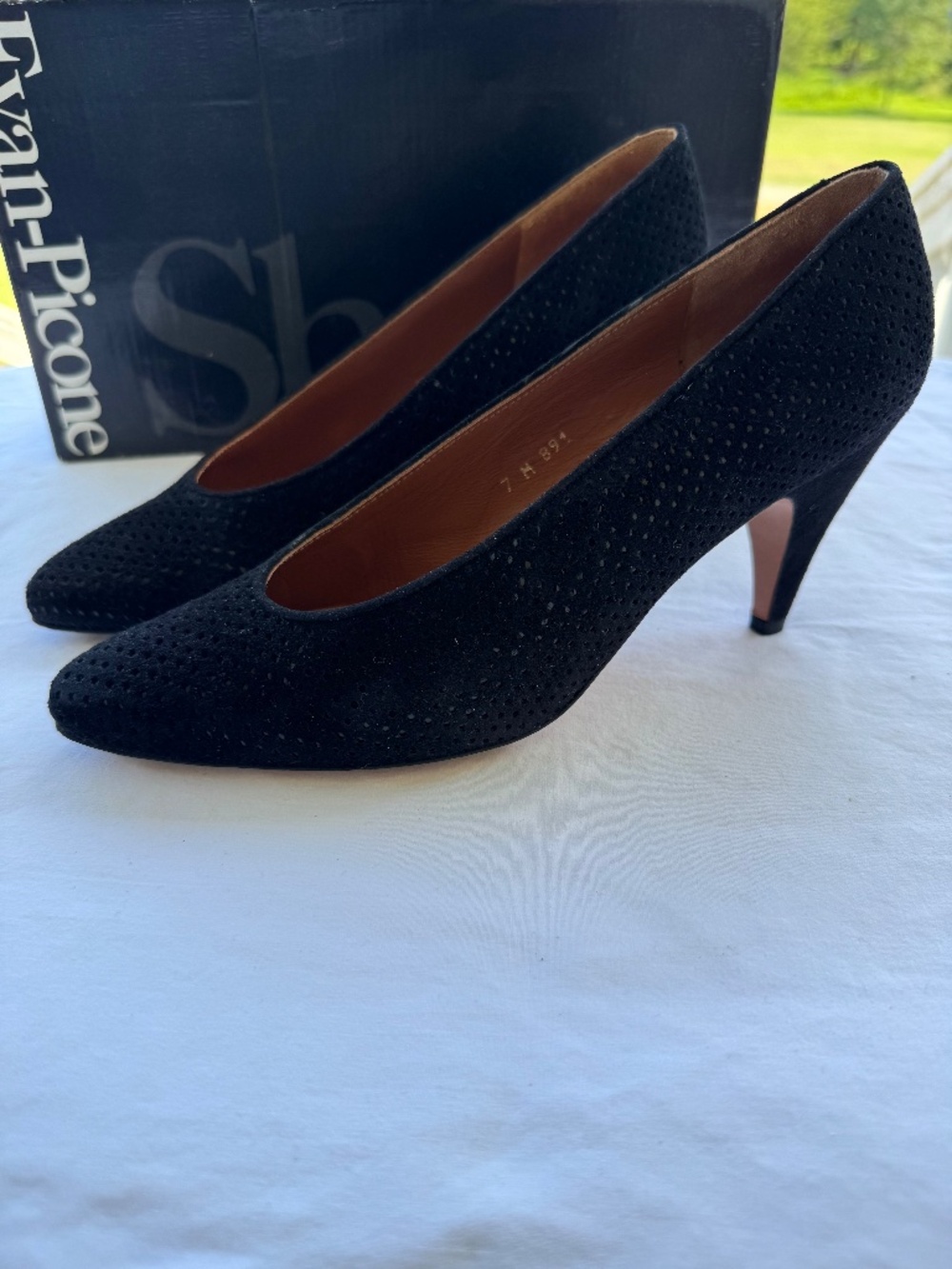 Evan-Picone Black Suede Pumps